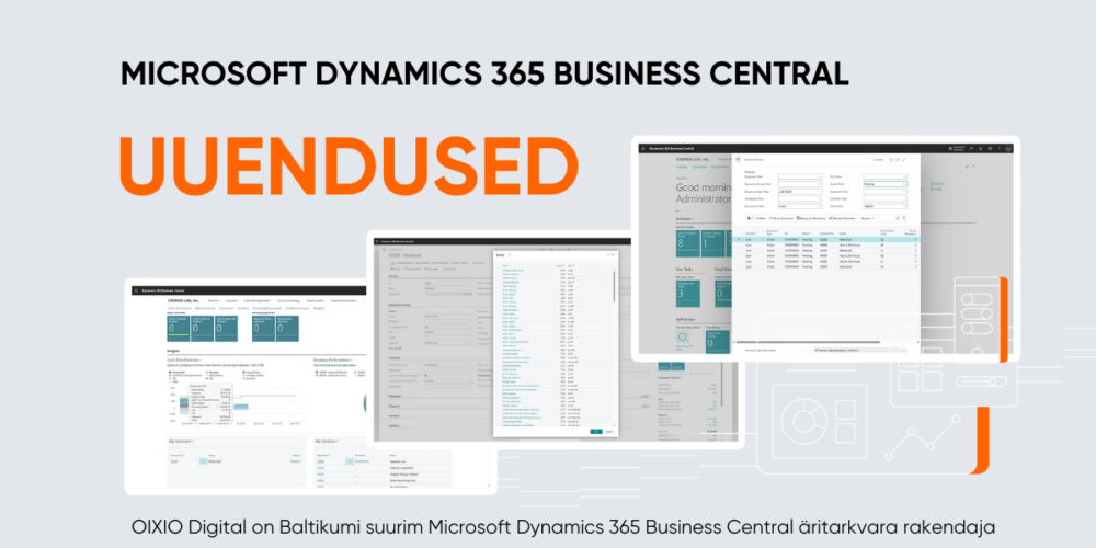 Microsoft Dynamics 365 Business Central uuendused